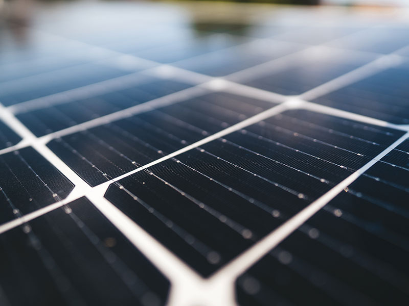 Nahaufnahme von Solarmodulen